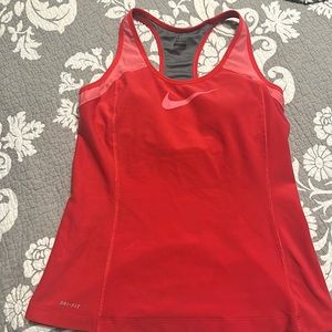 Nike dri fit pink racer back style tank top size XL!